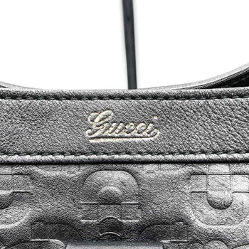 Gucci 293580 Abby Tote Bag Horsebit Pattern Black Leather