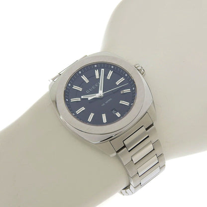 Gucci Date 100M Ya142201 142 2 Black Dial Stainless Steel Quartz Watch With Battery