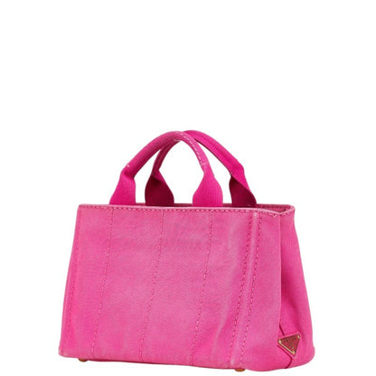 Prada Canapa Triangle Logo Plate Handbag/Shoulder Bag