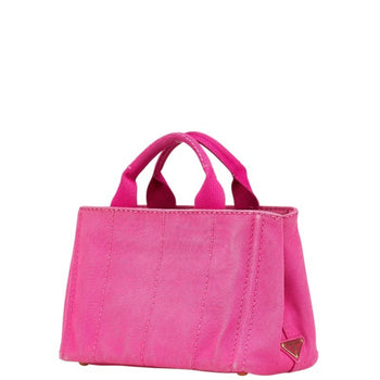 Prada Canapa Triangle Logo Plate Handbag/Shoulder Bag