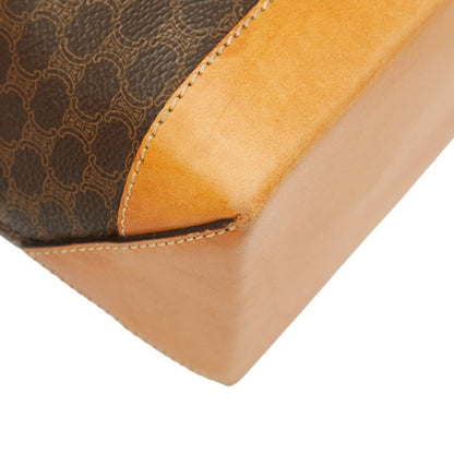 Celine Macadam Tote Bag Shoulder Brown Leather
