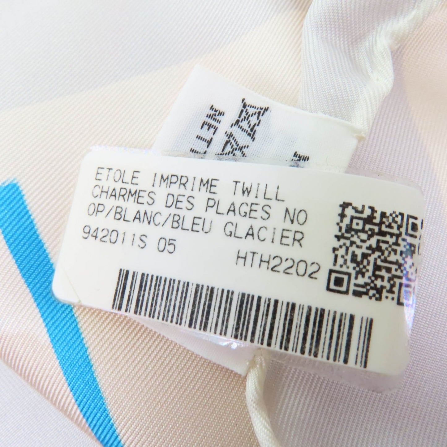 Hermes Rectangle Normandy Coast Charm 100% Silk Blanc Bleu Glacier Scarf With Box