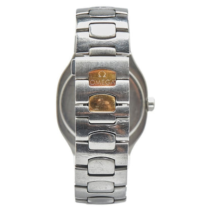 Omega Seamaster Polaris Watch Quartz Gold Dial Stainless Steel Yellow