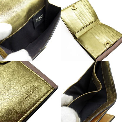 Fendi Bi-Fold Wallet Leather Light Pink