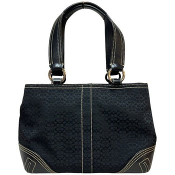 Coach Mini Signature Soho Double Pocket Handbag 3646 Black Canvas Leather (Mikunigaoka Store)