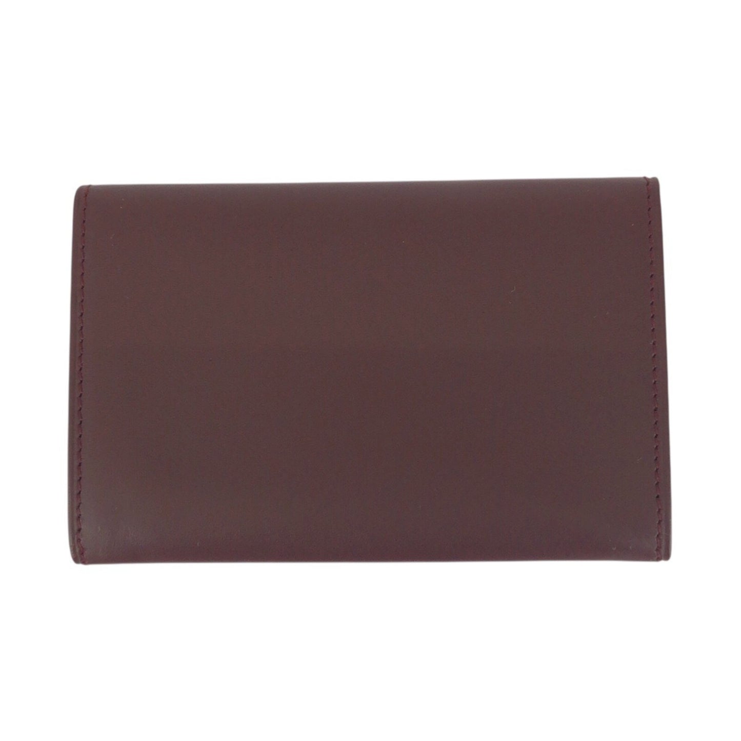 Cartier Must Line Wine Red Bordeaux Gold Hardware Leather Card Case/Business Holder