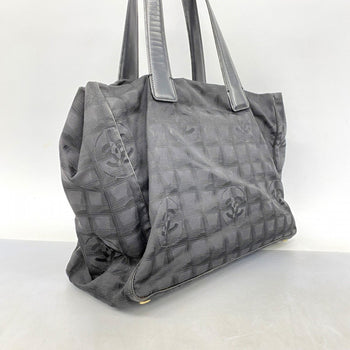 Chanel New Travel Nylon Tote Bag In Black Champagne