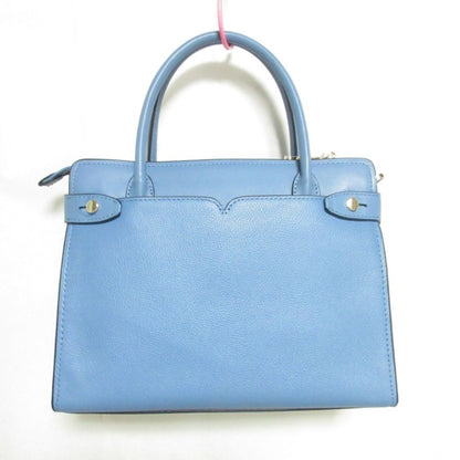 Kate Spade Classic Medium Satchel Leather 2Way Handbag Shoulder Bag Blue