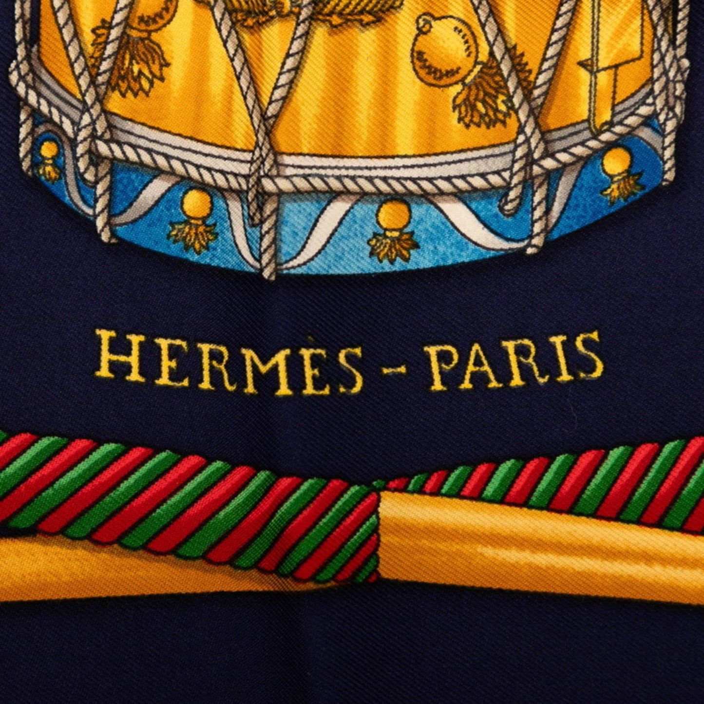 Herms Carr 90 "Les Tambours" Tambour Drums Scarf