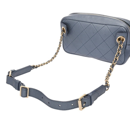 Chanel Affinity Metallic Blue Women'S Calfskin Waist Bag