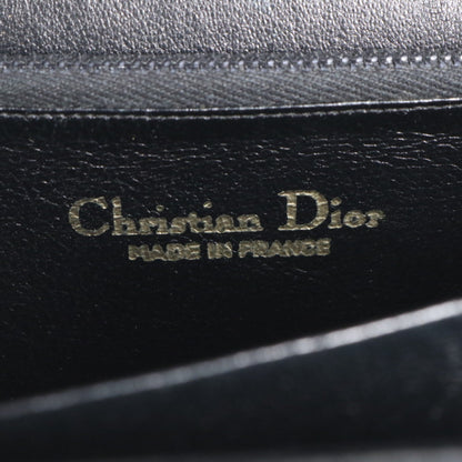 Christian Dior Leather Tote Handbag Black