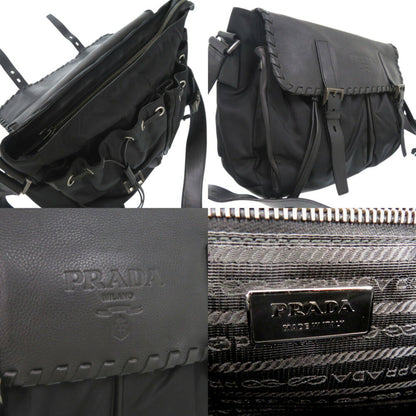 Prada Bag Bt0582 Shoulder Leather Nylon Nero 1191Prada