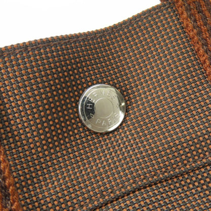 Hermes Handbag Tote Pm Air Line Old Metal Fittings Brown Canvas