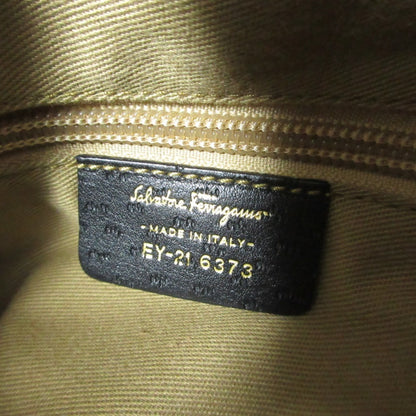 Salvatore Ferragamo Gancini Leather Tote Bag In Black