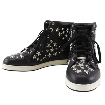 Jimmy Choo Star Studs High-Top Sneakers In Black Leather