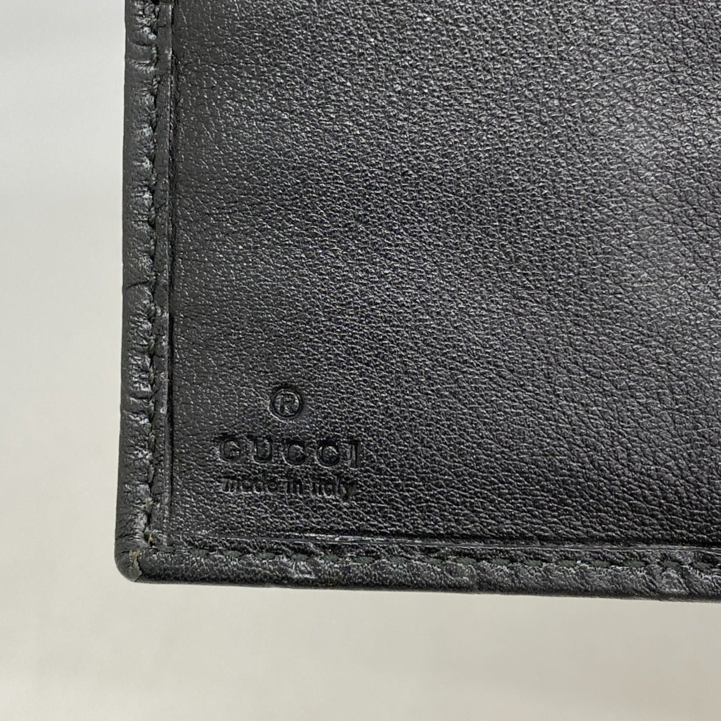Gucci Guccissima Notebook Cover 115240 Leather Black Champagne