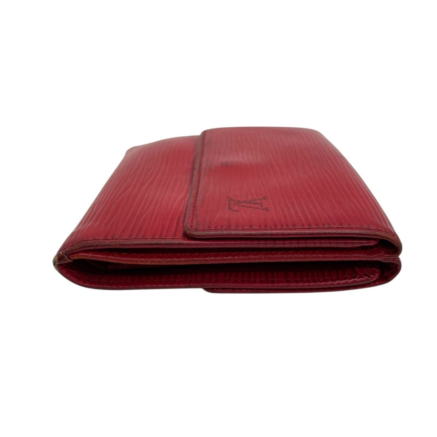 Louis Vuitton Louis Vuitton Tri-Fold Wallet Epi Leather Porte Monnaie Bi-E Carte Credit M63487 Red