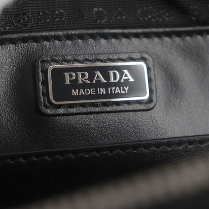 Prada 2Vh173 Brick Brushed Leather Triangle Logo Shoulder Bag