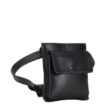 Chanel Coco Mark Waist Bag Belt 75/30 Black Lambskin