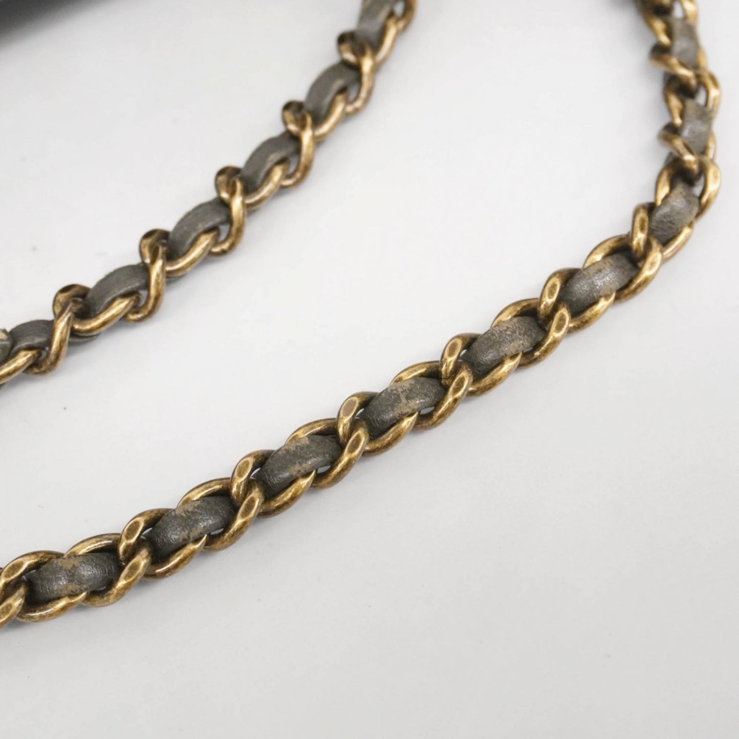 Chanel Shoulder Bag W Chain Leather Black Gold