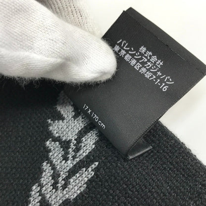 Balenciaga Logo Fringe Scarf Wool Acrylic