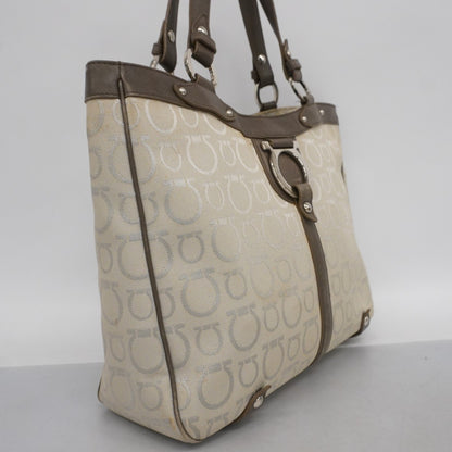 Salvatore Ferragamo Gancini Canvas Tote Bag