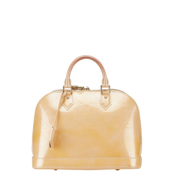 Louis Vuitton Monogram Vernis Alma Pm Handbag M91751 Beige Poodle Patent Leather