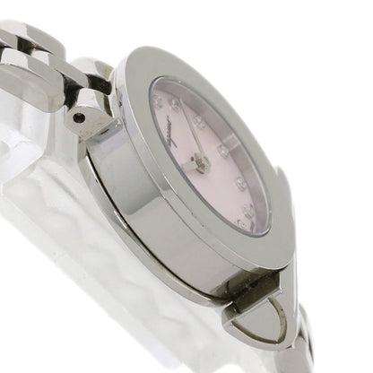 Salvatore Ferragamo Gancini 12P Diamond Watch Stainless Steel Ss