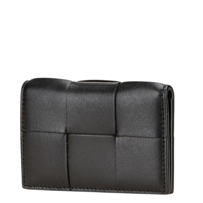 Bottega Veneta Maxi Intrecciato Cassette Business Card Case/Card Case/Pass Case In Black Leather