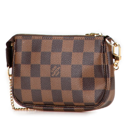 Louis Vuitton Damier Mini Pochette Accessoires T&B Pouch Handbag N58011 Brown