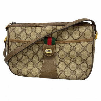 Gucci Gg Supreme Sherry Line Shoulder Bag 89 02 032 Brown