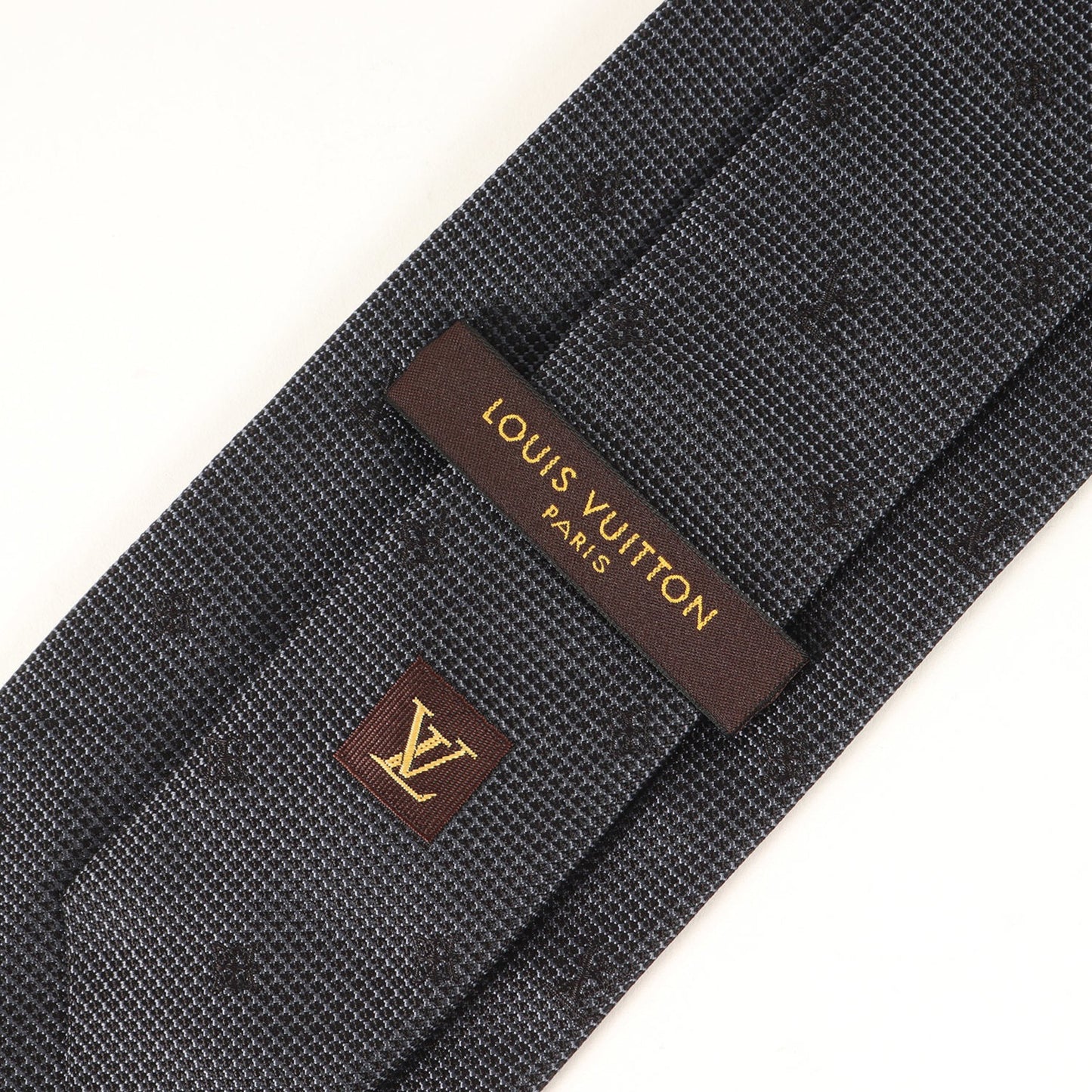 Louis Vuitton Monogram Silk Cravate Black