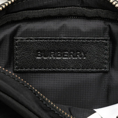 Burberry Canon Logo Print Body Bag Belt Bum 8021091 Black White Nylon