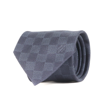 Louis Vuitton Damier Silk Cravate Tie Mr1221 Navy Blue