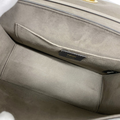 Fendi Canayeff Leather Handbag In Beige