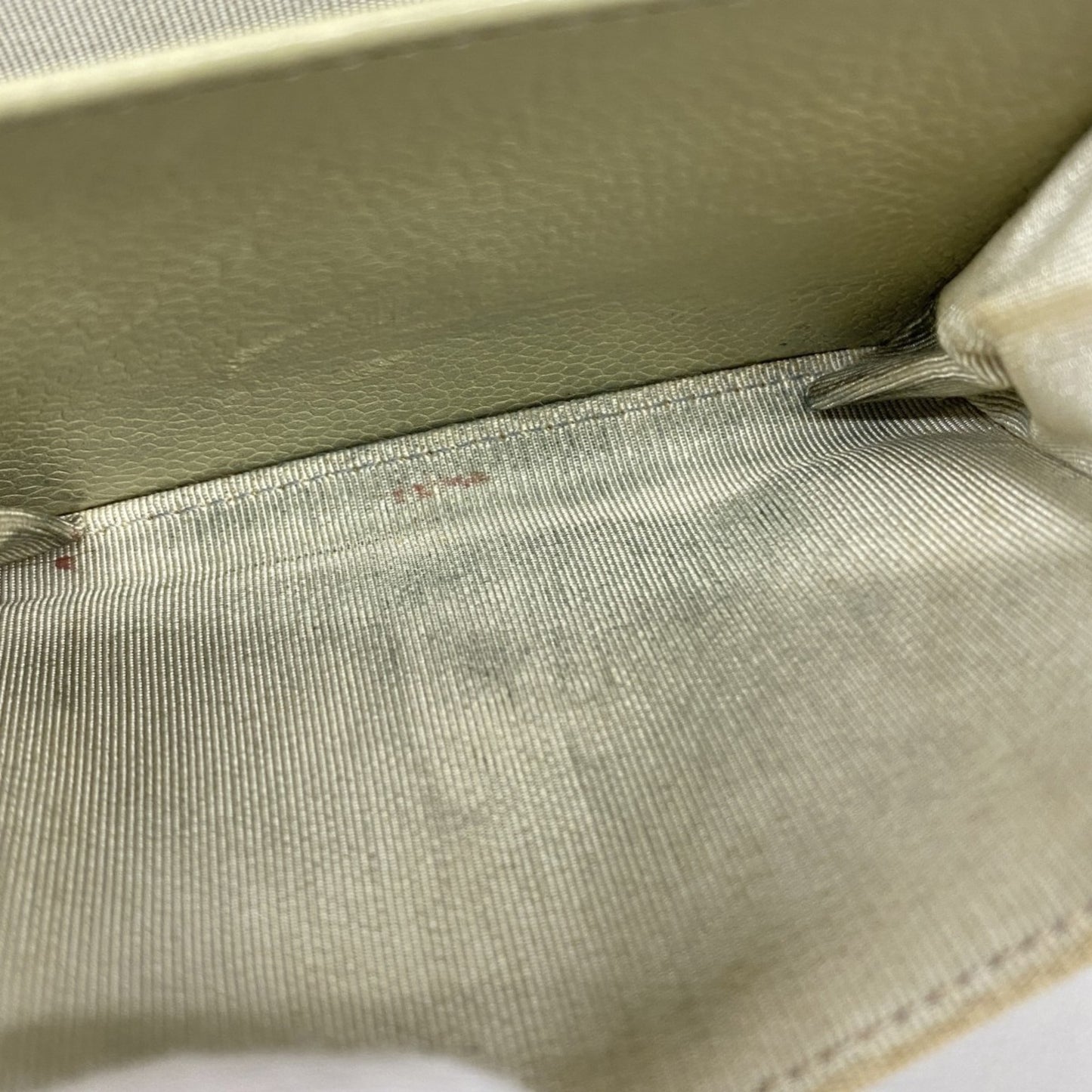 Chanel Matelasse Business Card Case In Beige Caviar Leather