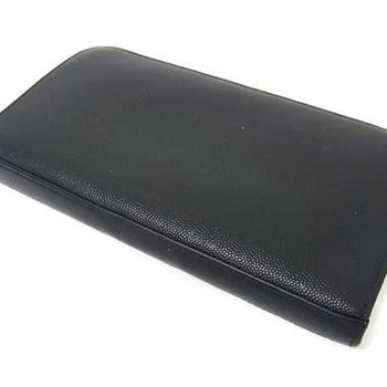 Saint Laurent Saint Laurent Wallet 328558 Black Leather Round Long