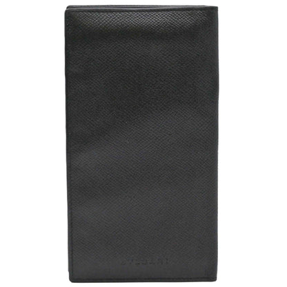 Bvlgari Classico Long Wallet Billfold Black Leather