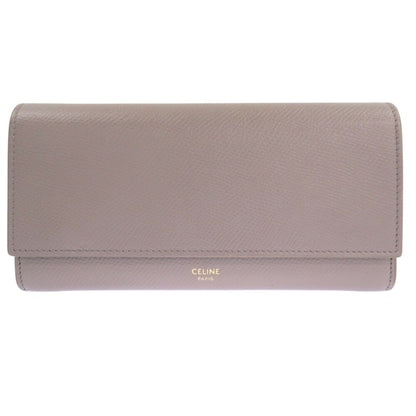 Celine Large Flap Wallet Leather Grey Long 0123Celine