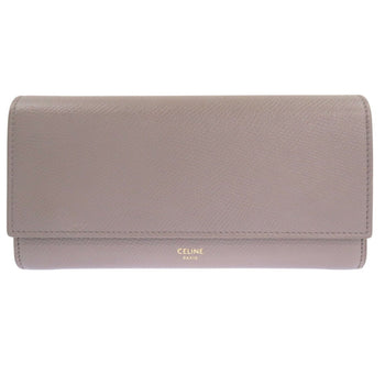 Celine Large Flap Wallet Leather Grey Long 0123Celine