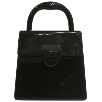 Salvatore Ferragamo Gancini Do-21 9746 Carbon Black Handbag 1537Salvatore