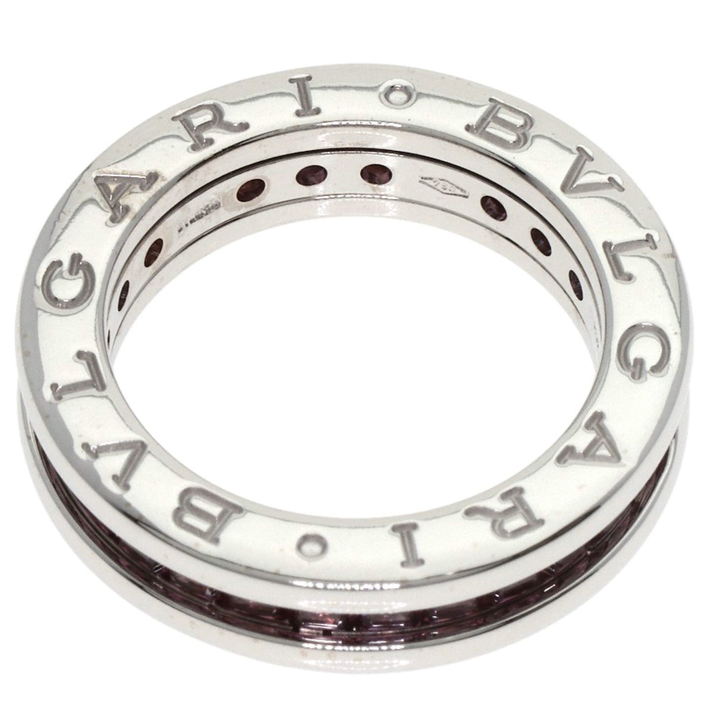 Bvlgari B-Zero1 1-Band Garnet #47 Ring In 18K White Gold