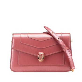 Bvlgari Serpenti Forever Chain Shoulder Bag In Pink Enamel
