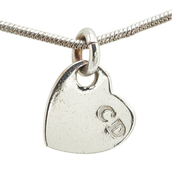 Christian Dior Dior Heart Cd Logo Necklace In Silver Metal