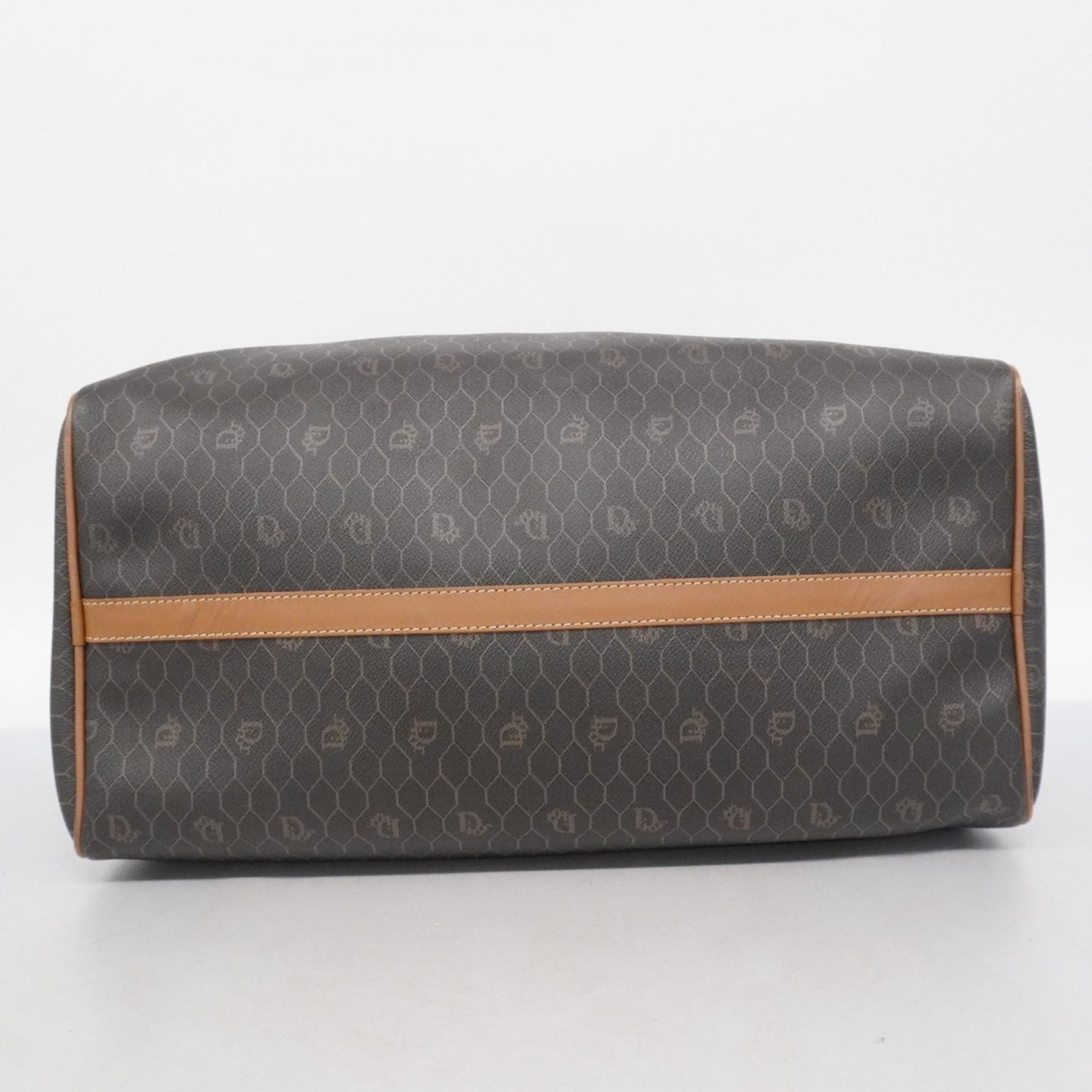 Christian Dior Boston Bag Honeycomb Gray Brown