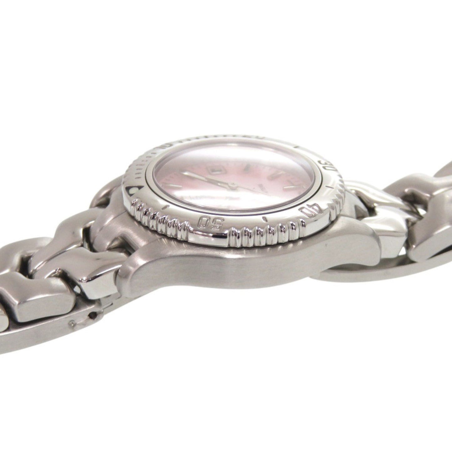 Tag Heuer Link Date Wt141M Stainless Steel Pink Shell Silver Quartz Watch 1582 Heuer