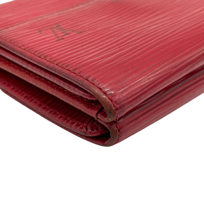 Louis Vuitton Louis Vuitton Tri-Fold Wallet Epi Leather Porte Monnaie Bi-E Carte Credit M63487 Red