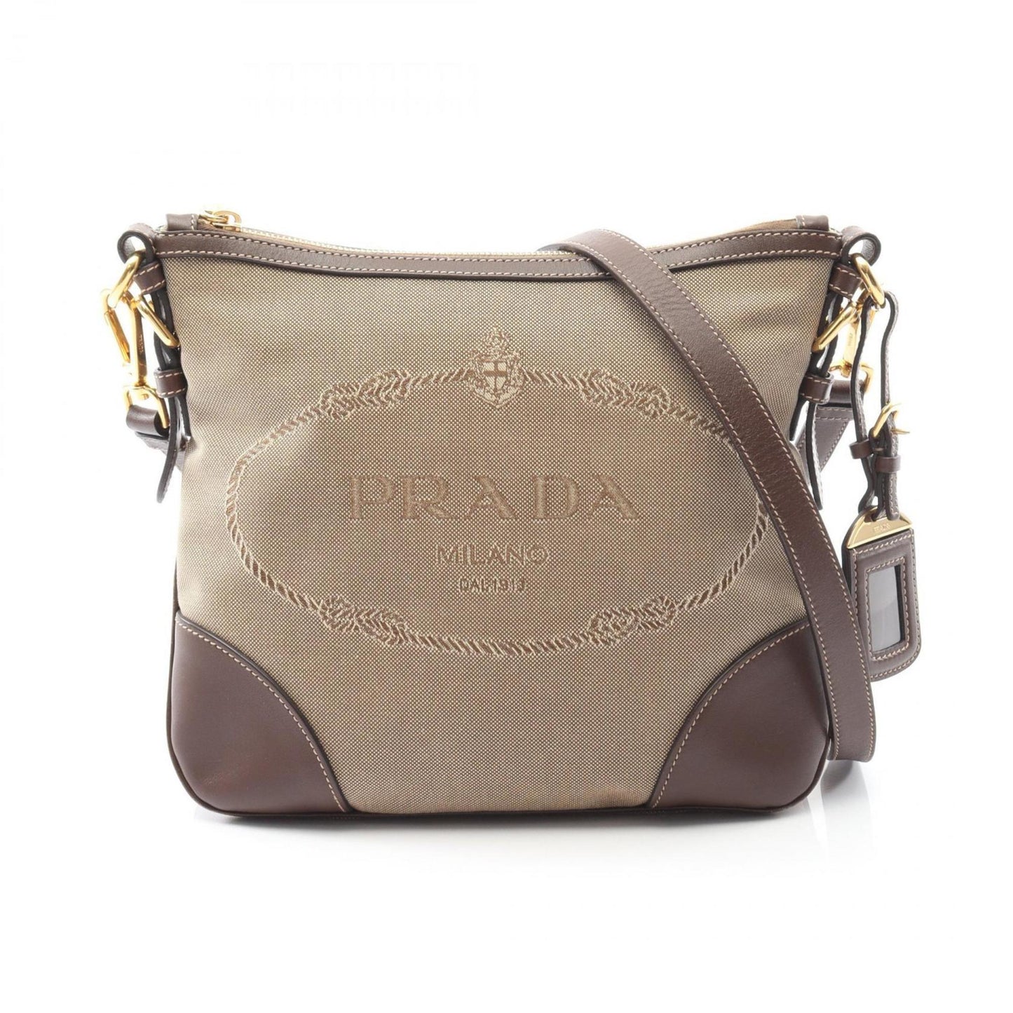 Prada Logo Jacquard Shoulder Bag