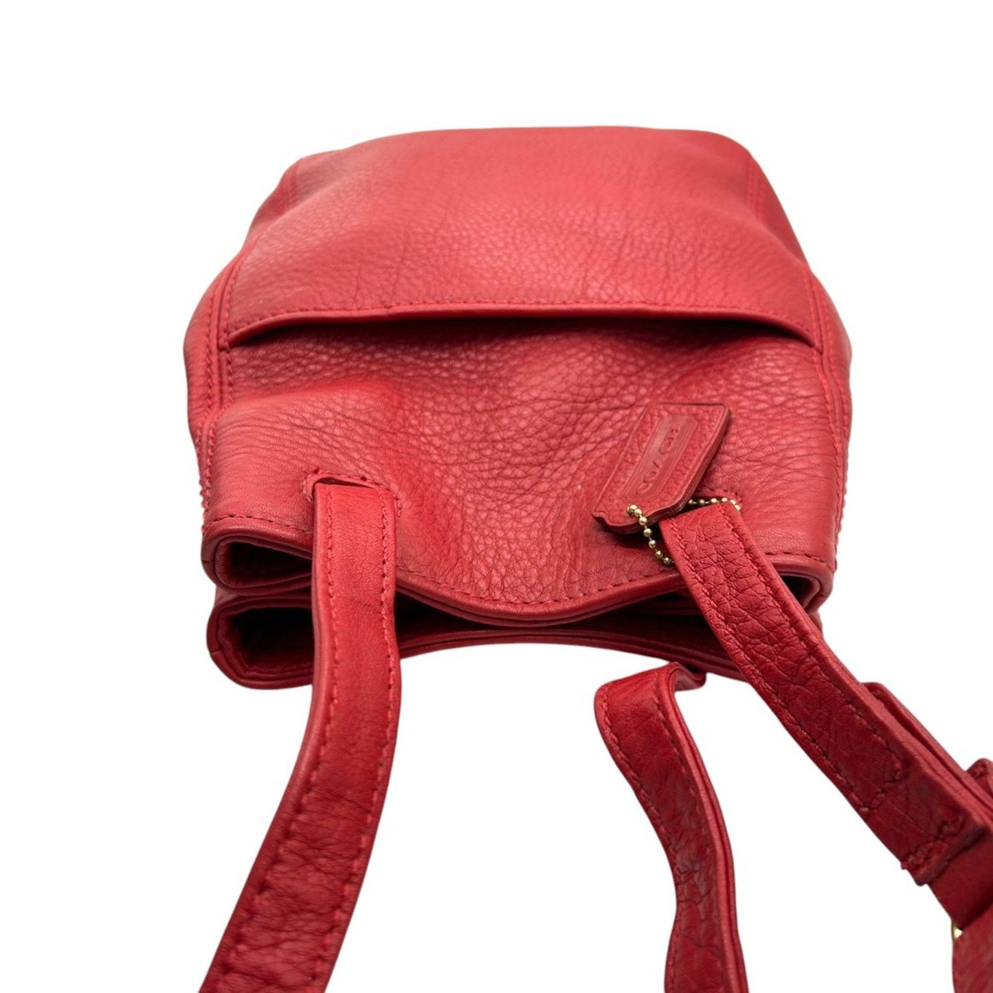 Coach Old Drawstring Shoulder Bag 4923 Bucket In Red Glove-Tanned Leather.
