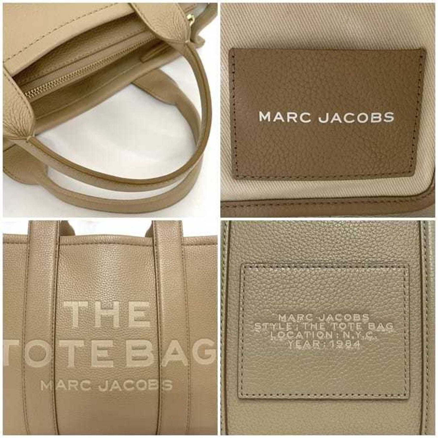 Marc Jacobs 2-Way Bag The Tote Ec-23445 Beige H004L01Pf21 Leather Tote Shoulder Crossbody